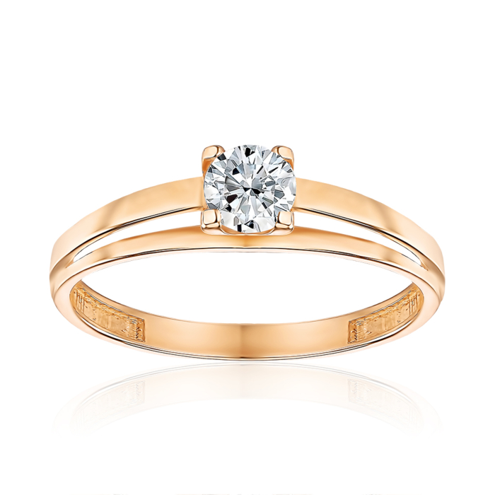 Золотое кольцо с фианитом G-1777-R/01/1