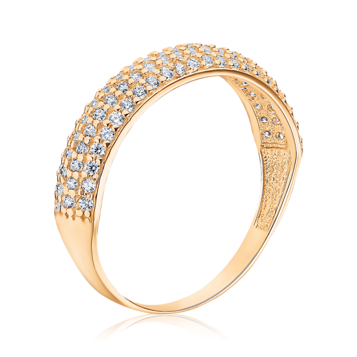 Золота каблучка з фіанітами G-1853-1-R/01/1