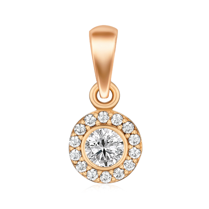 Золота підвіска з фіанітами G-1338-P/01/1