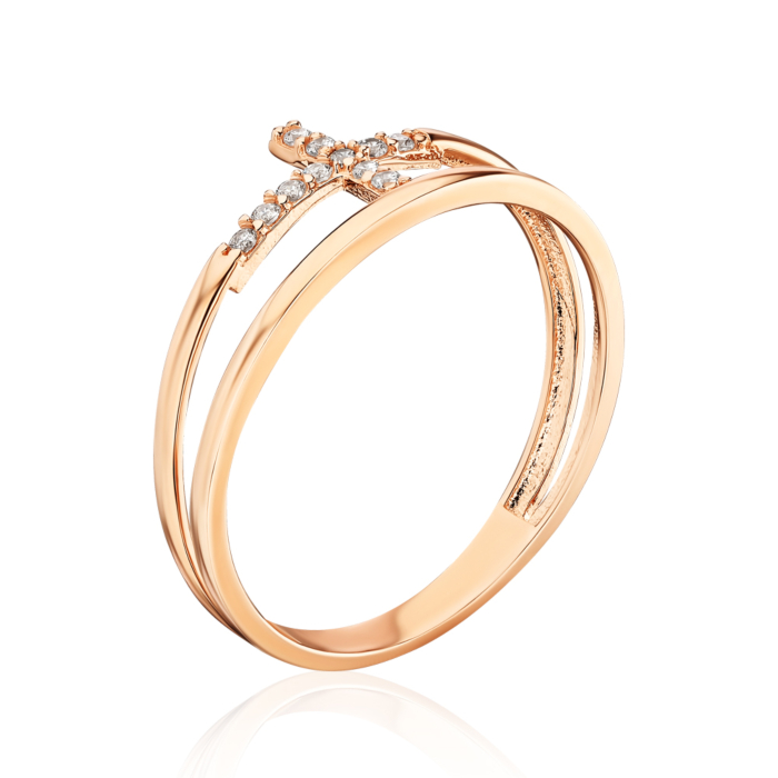 Золотое кольцо с фианитами. Артикул G-2508-R/01/1