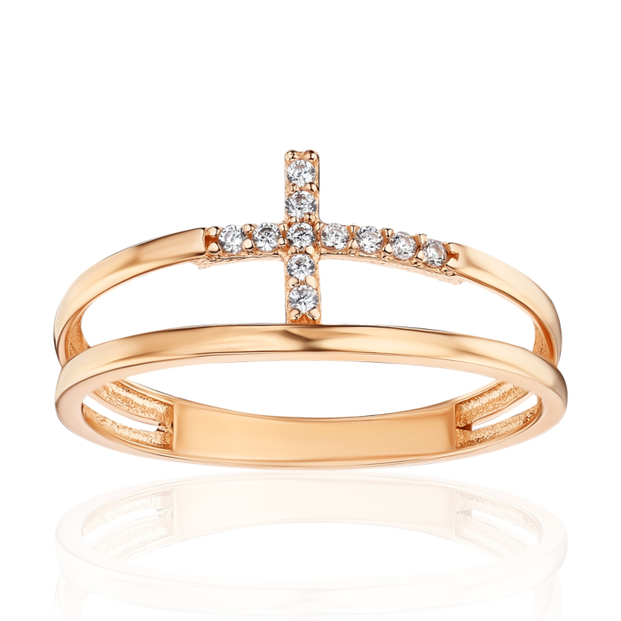 Золотое кольцо с фианитами. Артикул G-2508-R/01/1