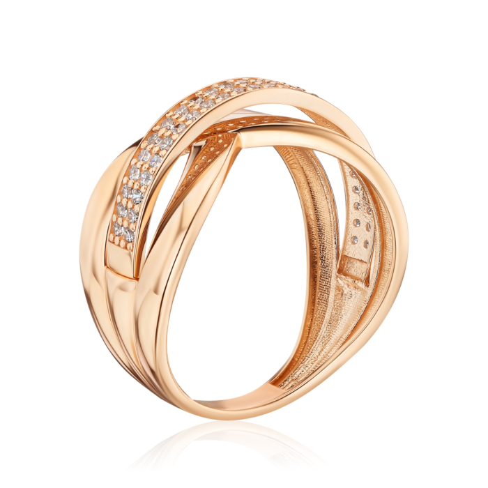 Золота каблучка з фіанітами G-2558-R/01/1