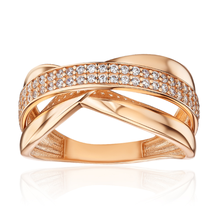 Золота каблучка з фіанітами G-2558-R/01/1