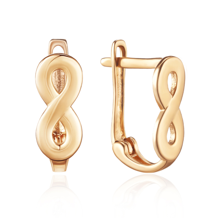 Золотые серьги без вставки. Артикул G-2608-E/01