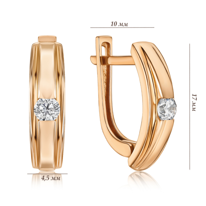Золоті сережки з фіанітом G-2685-E/01/1