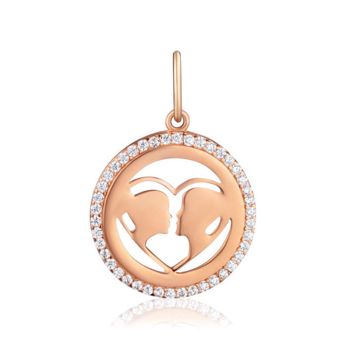 Золота підвіска з фіанітами. Артикул G-2704-P/01/1