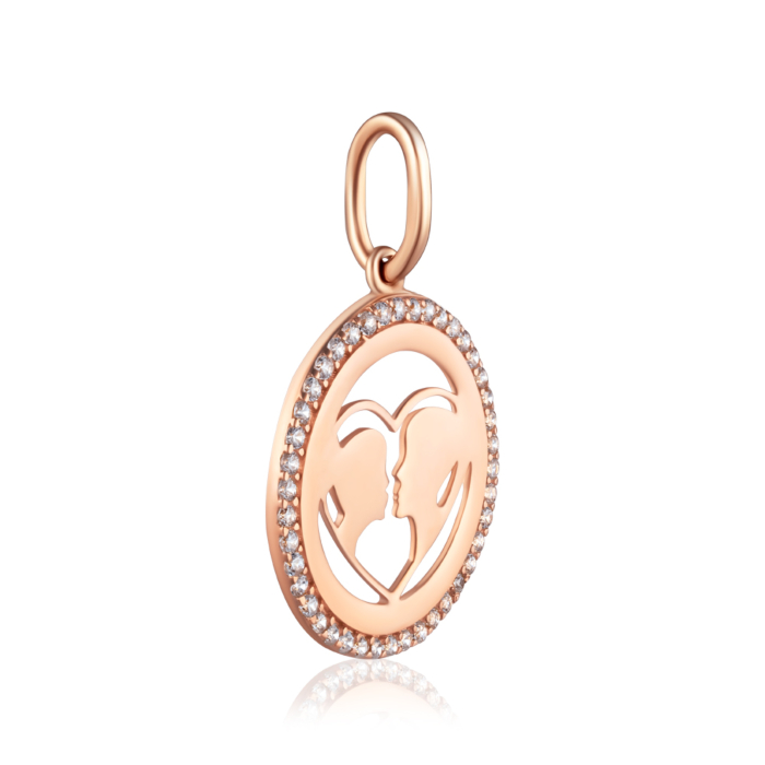 Золота підвіска з фіанітами. Артикул G-2704-P/01/1