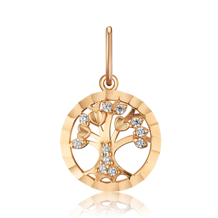 Золота підвіска "Дерево" з фіанітами G-2722-P/01/1