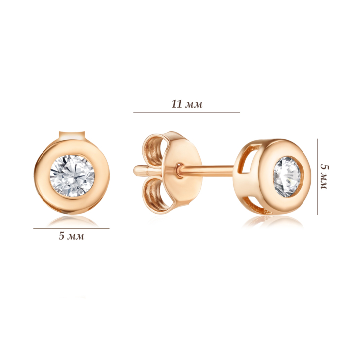 Золоті сережки з фіанітами. Артикул G-2743-E/01/1