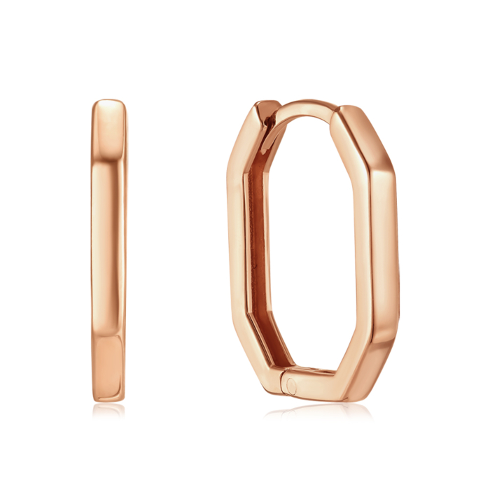 Золотые серьги без вставки. Артикул G-3011-E/01