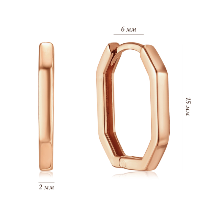 Золотые серьги без вставки. Артикул G-3011-E/01