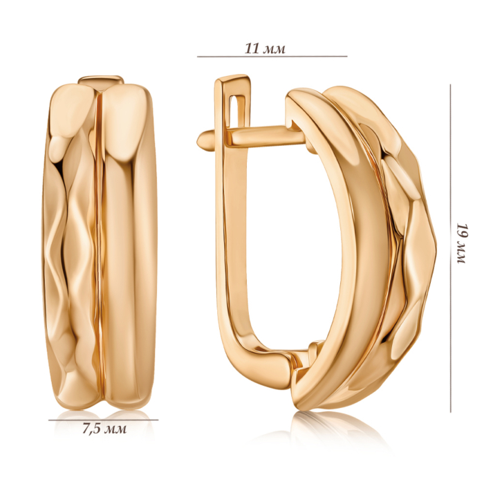 Золотые серьги без вставки G-2865-E/01
