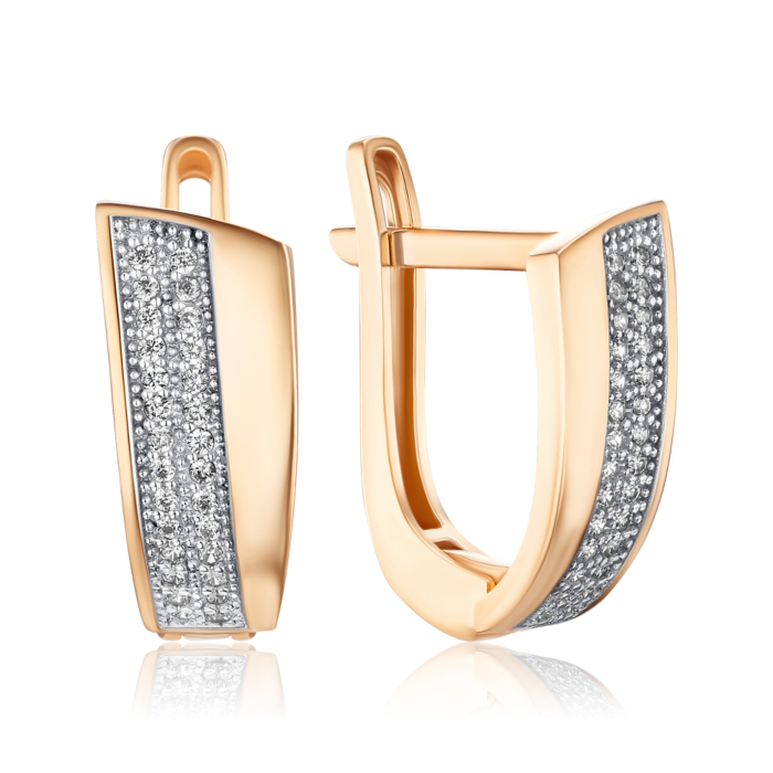 Золотые серьги с фианитами G-2895-E/01/1