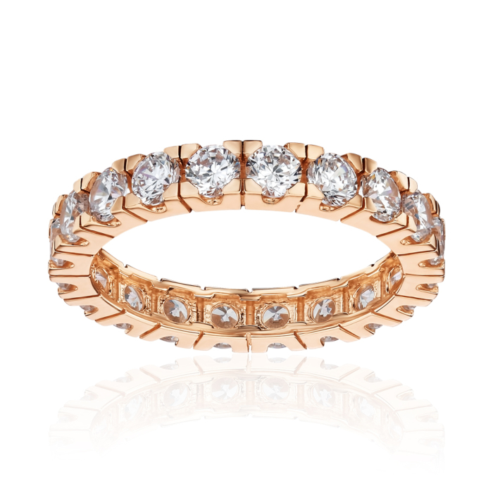 Золота каблучка з фіанітами G-2907-R/01/1