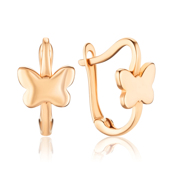 Золотые серьги без вставки G-3010-E/01