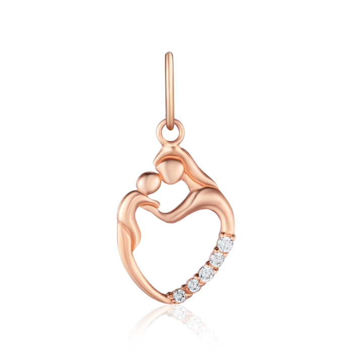 Золота підвіска з фіанітами. Артикул G-3176-P/01/1