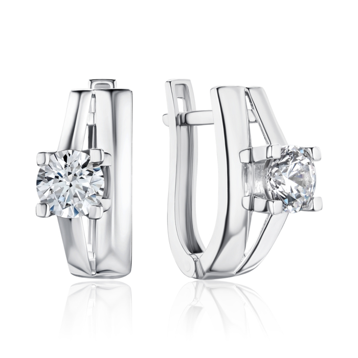 Золоті сережки з фіанітом G-3259-E/02/1