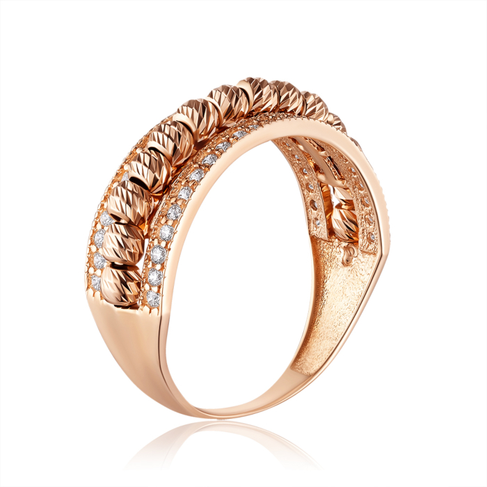 Золотое кольцо с фианитами. Артикул G-1681-R/01/1