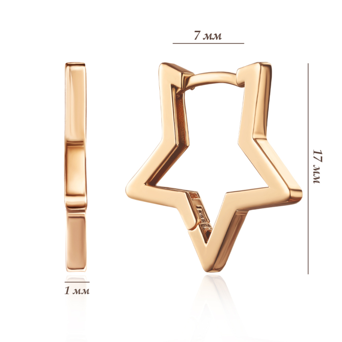 Золотые серьги без вставки. Артикул G-3326-E/01