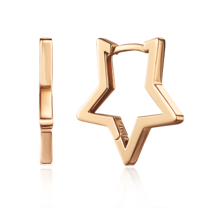 Золотые серьги без вставки. Артикул G-3326-E/01