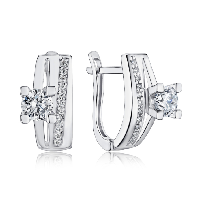 Золоті сережки з фіанітами G-3348-E/02/1