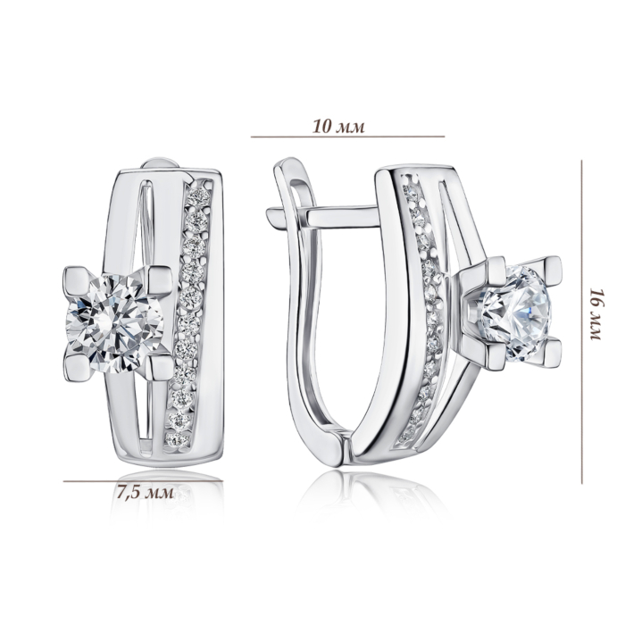 Золоті сережки з фіанітами G-3348-E/02/1