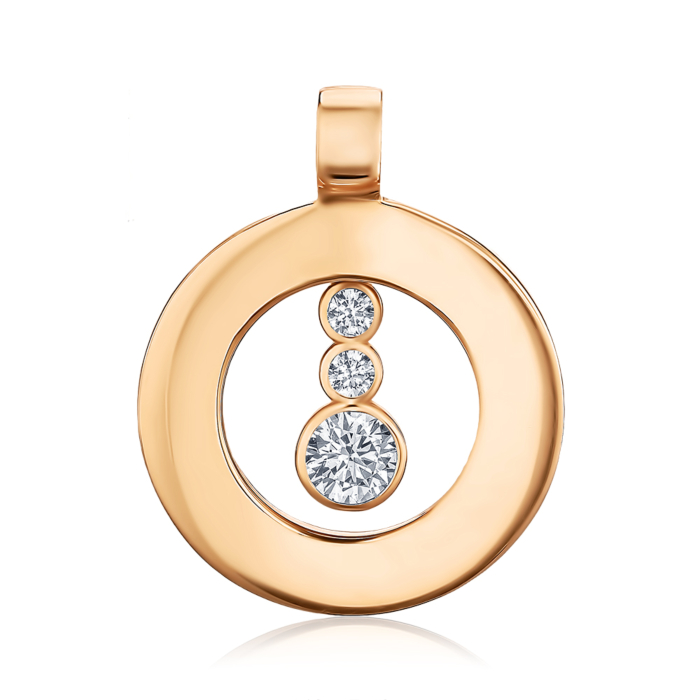 Золотая подвеска с фианитами. Артикул G-3580-P/01/1