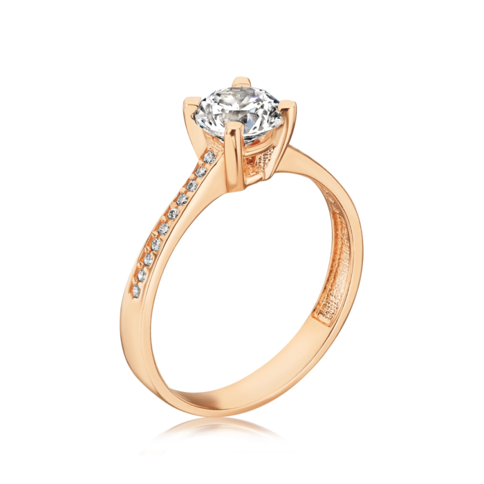 Кольцо из красного золота с фианитами G-3728-R/01/1