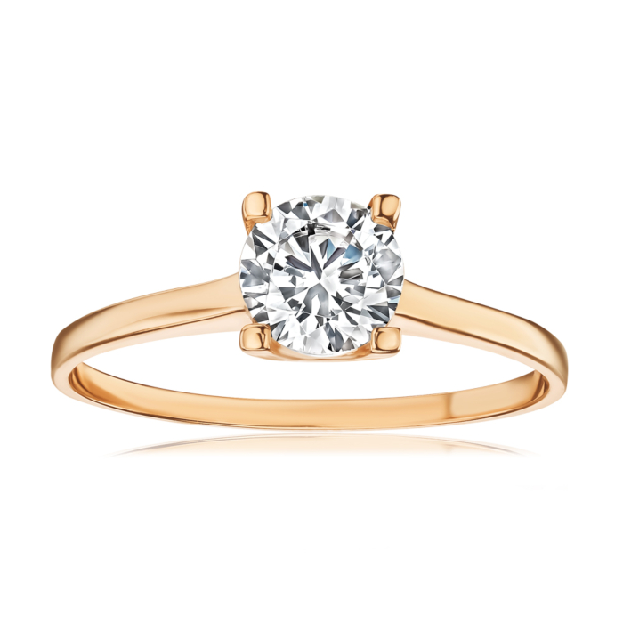 Кольцо из красного золота с фианитом G-3759-R/01/1