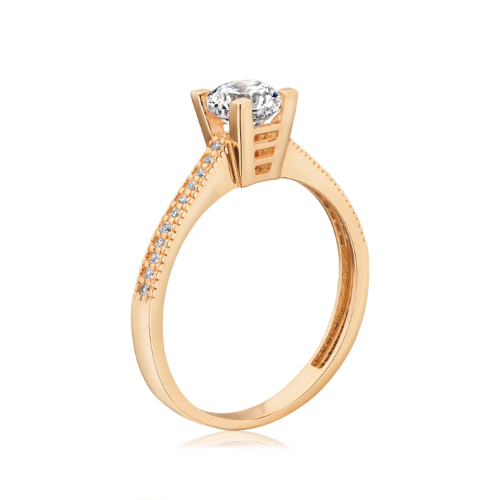 Золотое кольцо с фианитами. Артикул G-3765-R/01/1