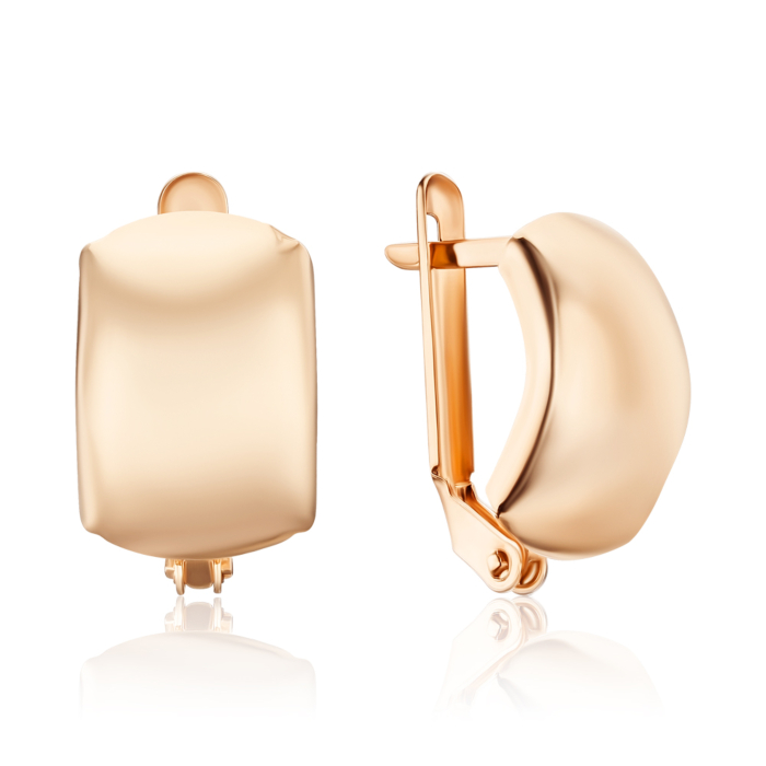 Золотые серьги без вставки G-3817-E/01