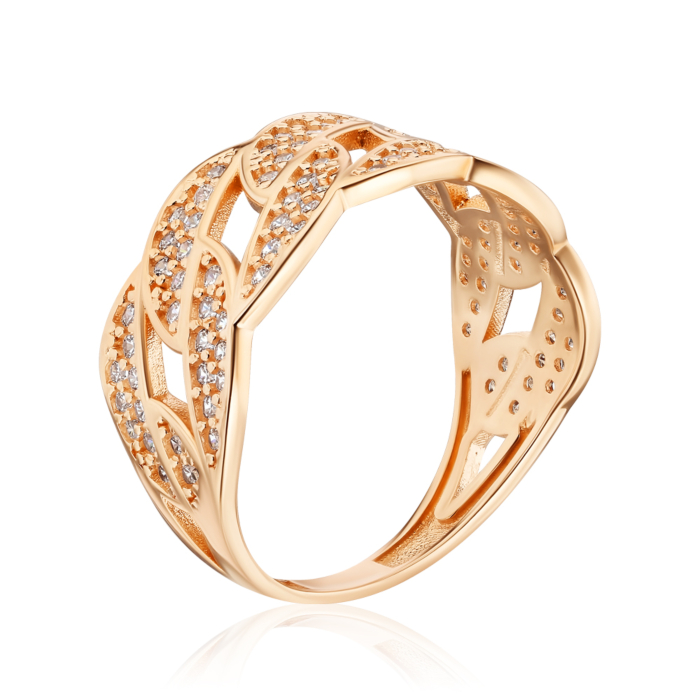 Золота каблучка з фіанітами G-3922-R/01/1