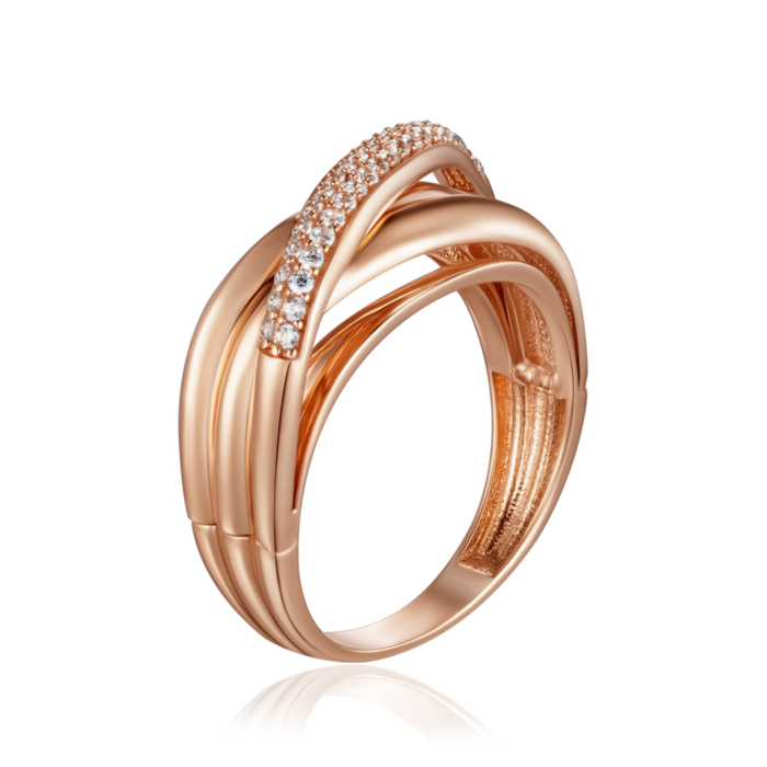 Золотое кольцо с фианитами. Артикул G-4040-R/01/1