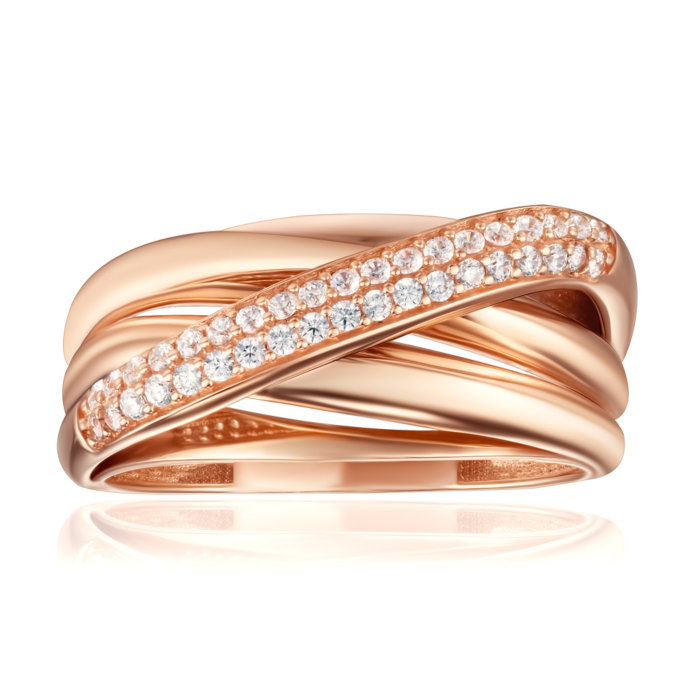 Золотое кольцо с фианитами. Артикул G-4040-R/01/1