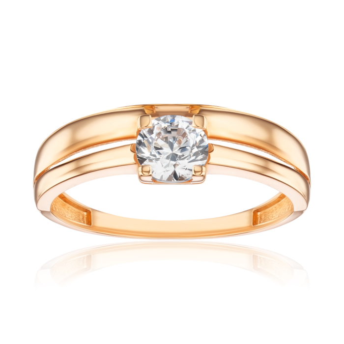 Золотое кольцо с фианитом G-4049-R/01/1