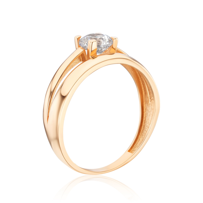 Золотое кольцо с фианитом G-4049-R/01/1
