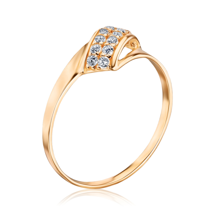 Золота каблучка з фіанітами G-422-R/01/1