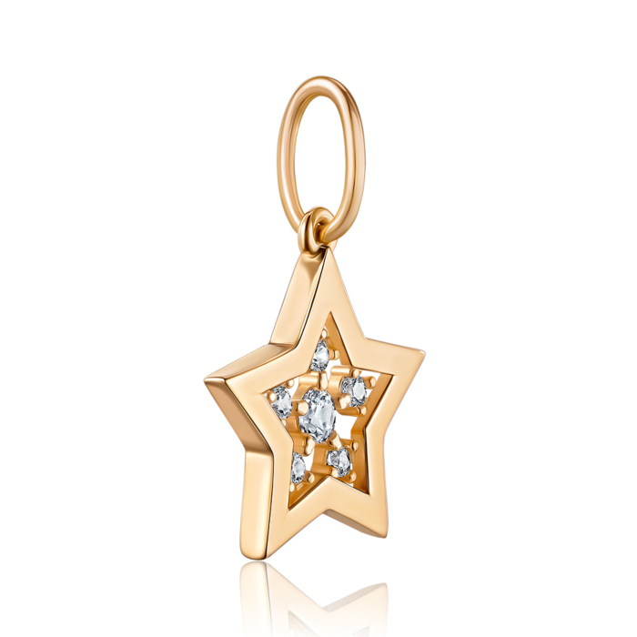 Золота підвіска з фіанітами. Артикул G-473-P/01/1