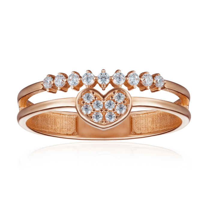 Золота каблучка з фіанітами. Артикул G-2891-R/01/1