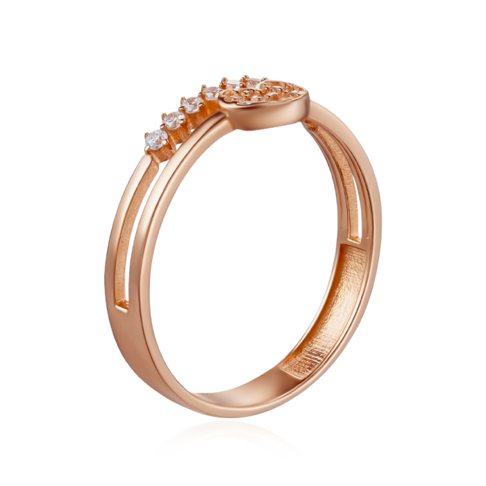 Золота каблучка з фіанітами. Артикул G-2891-R/01/1