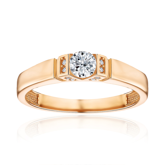 Золотое кольцо с фианитами. Артикул G-589-R/01/1