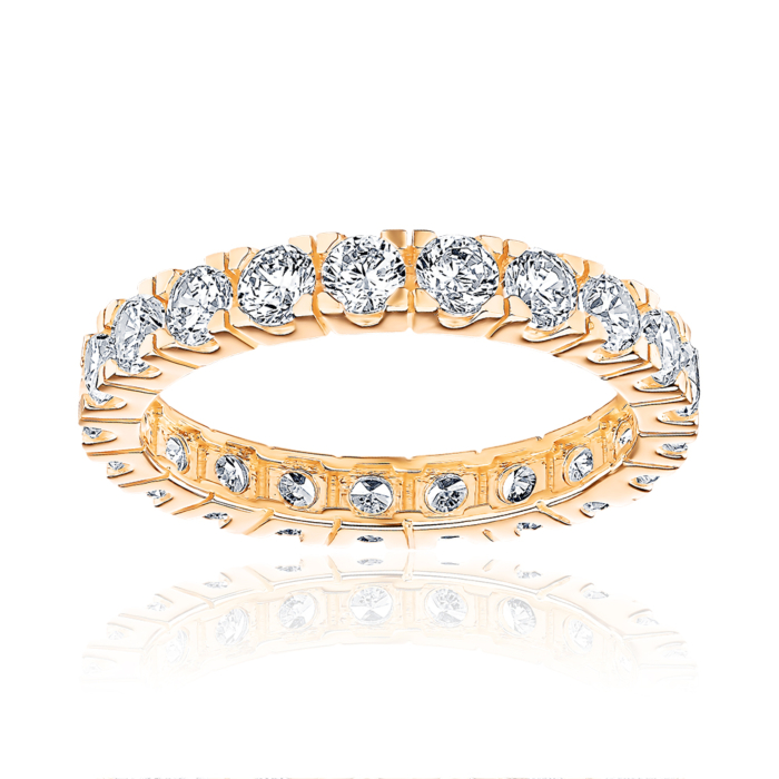 Золота каблучка з фіанітами. Артикул G-596-R/01/1