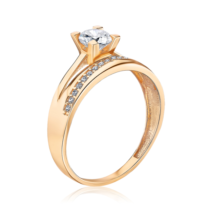 Золотое кольцо с фианитом G-610-R/01/1