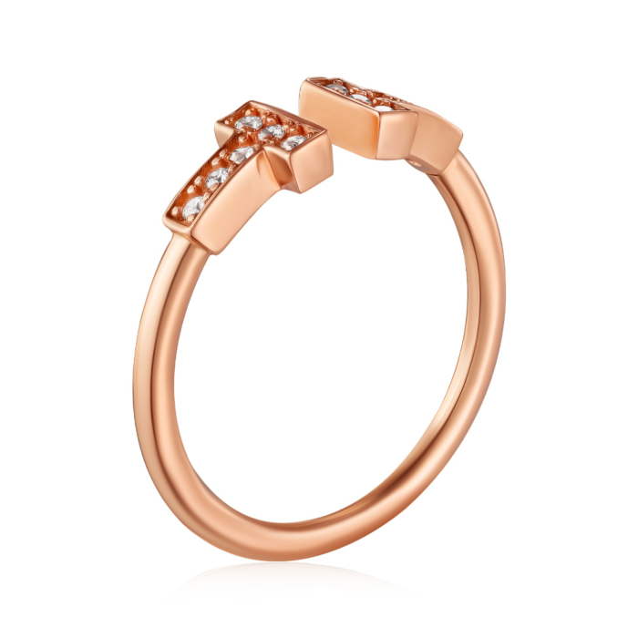 Золотое кольцо с фианитами. Артикул G-614-R/01/1