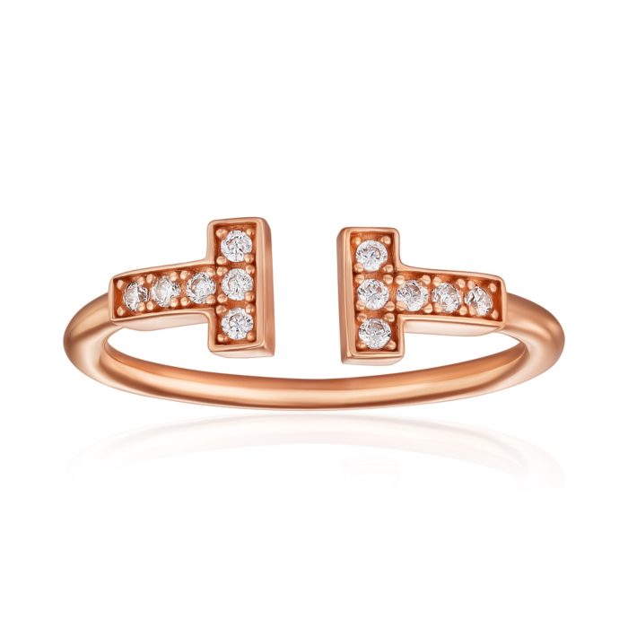 Золотое кольцо с фианитами. Артикул G-614-R/01/1