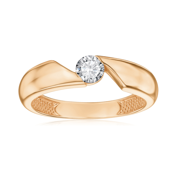 Золота каблучка з фіанітом G-617-R/01/1