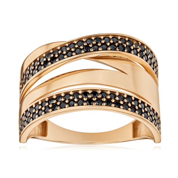 Золота каблучка з фіанітами G-620-R/01/526