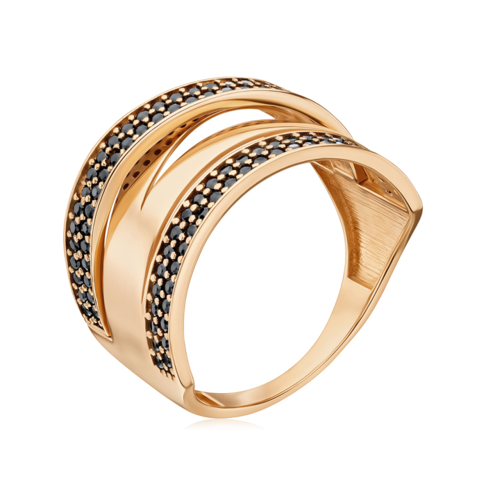 Золота каблучка з фіанітами G-620-R/01/526