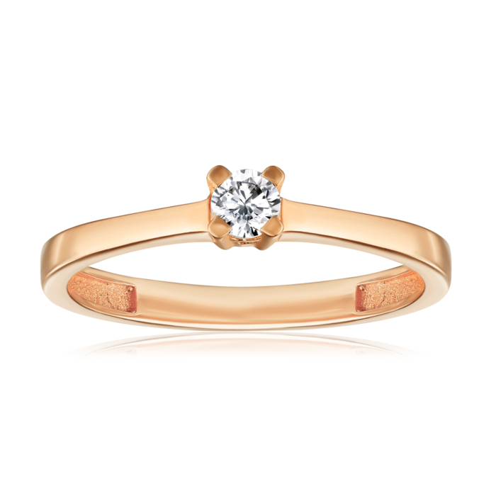 Золотое кольцо с фианитом. Артикул G-629-R/01/1