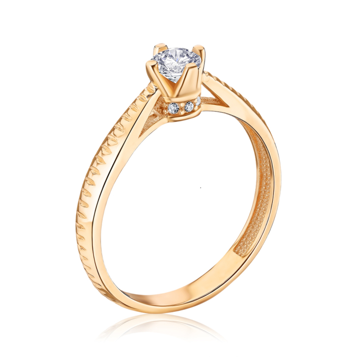 Золотое кольцо с фианитом G-631-R/01/1